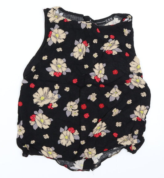 Primark Womens Black Floral  Basic Blouse Size 8
