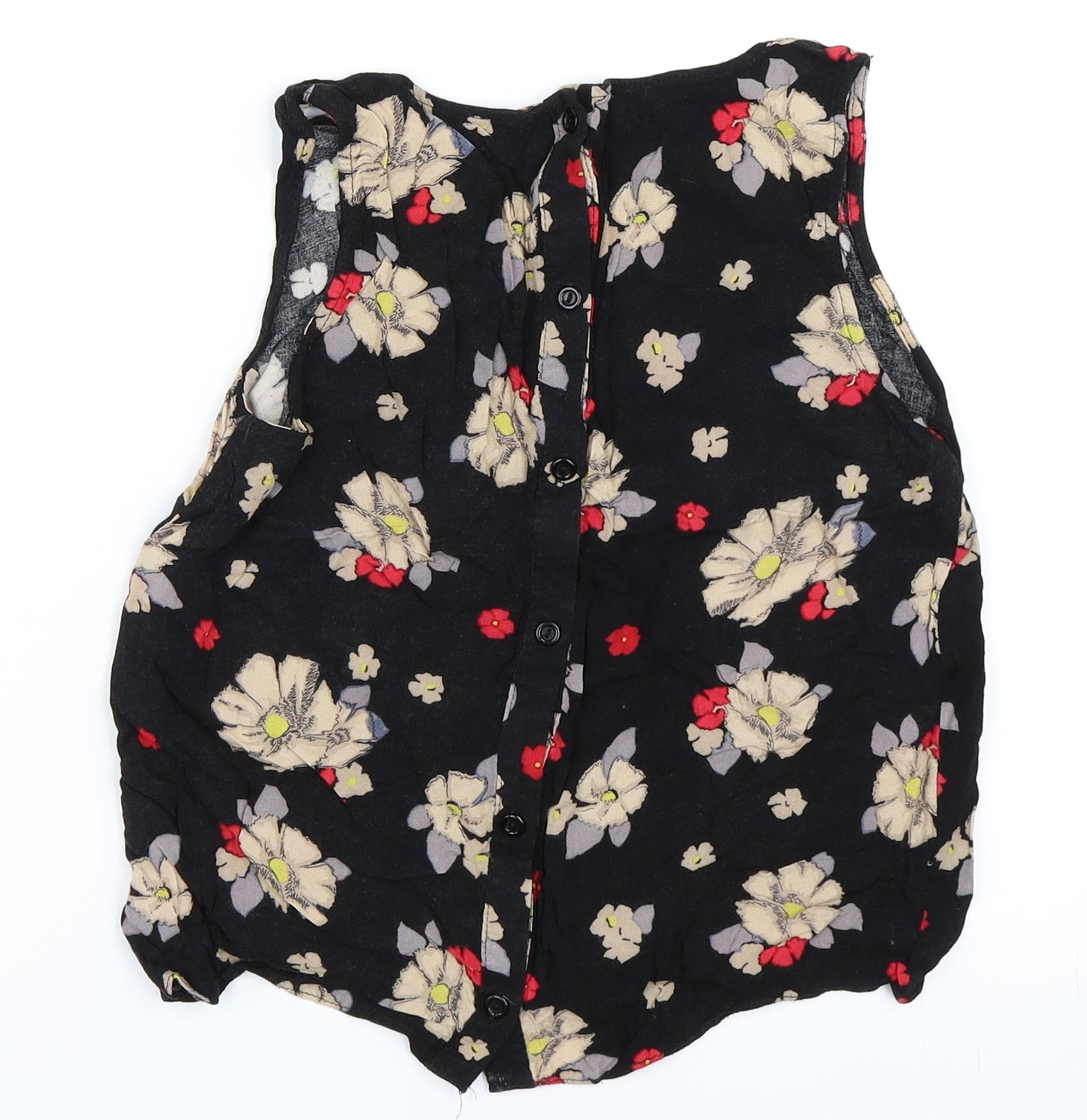 Primark Womens Black Floral  Basic Blouse Size 8