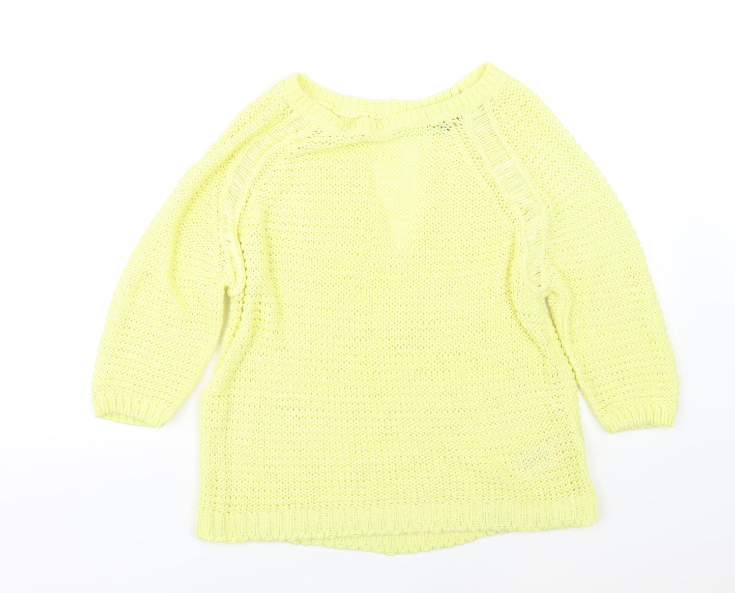 New Look Womens Yellow  Knit Pullover Jumper Size L