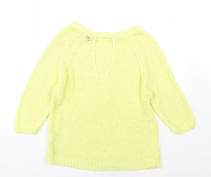 New Look Womens Yellow  Knit Pullover Jumper Size L