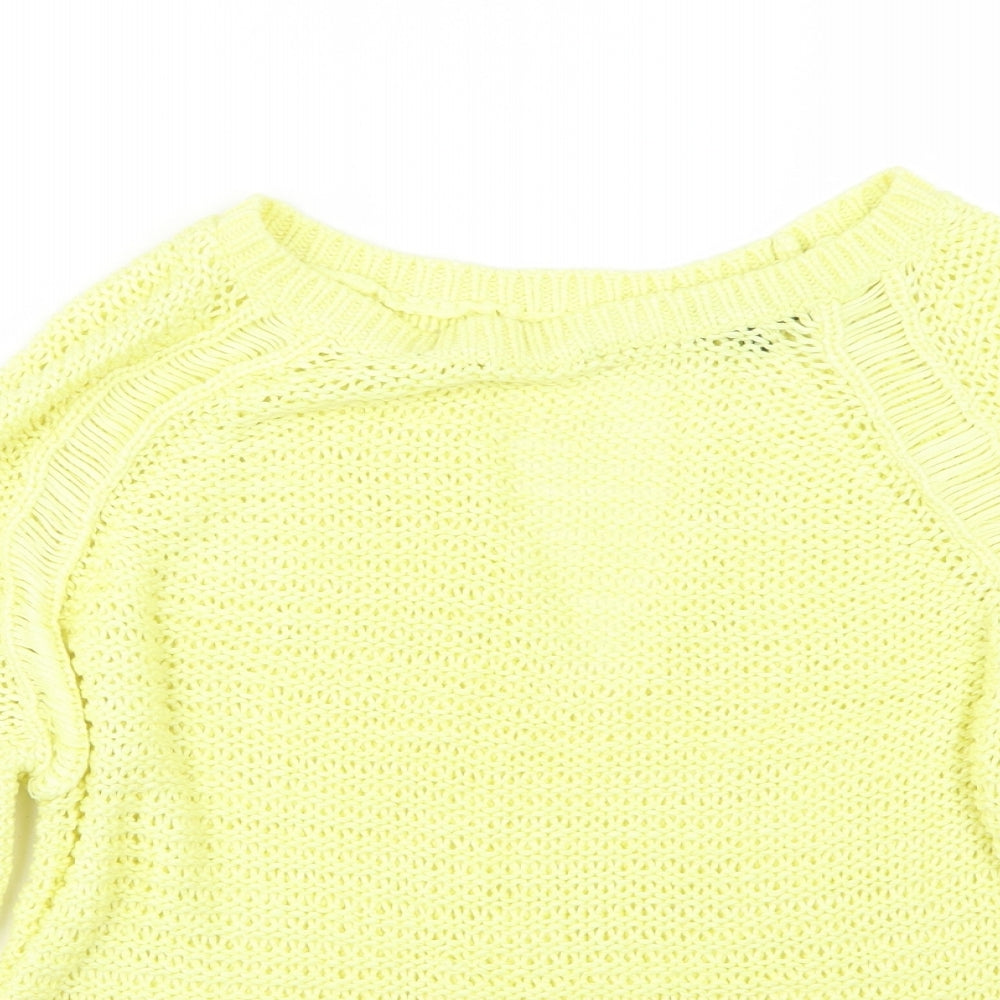 New Look Womens Yellow  Knit Pullover Jumper Size L