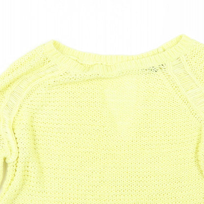 New Look Womens Yellow  Knit Pullover Jumper Size L