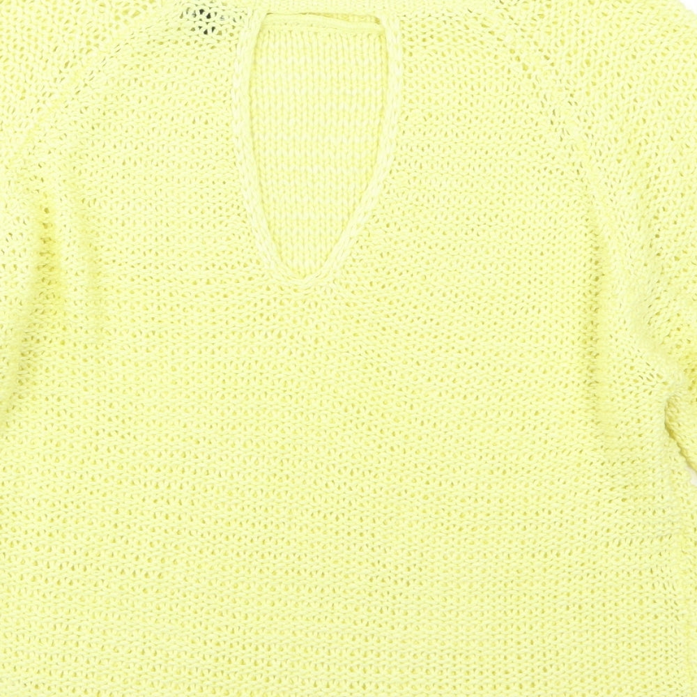 New Look Womens Yellow  Knit Pullover Jumper Size L