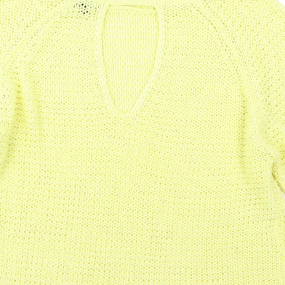 New Look Womens Yellow  Knit Pullover Jumper Size L