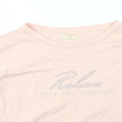 F&F Womens Pink  Jersey Pullover Sweatshirt Size 12  - Relax