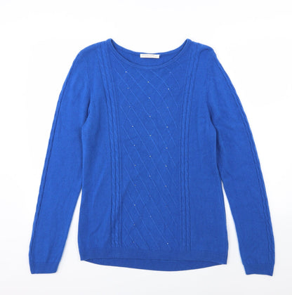 Anna Rose Womens Blue Argyle/Diamond Knit Pullover Jumper Size XL