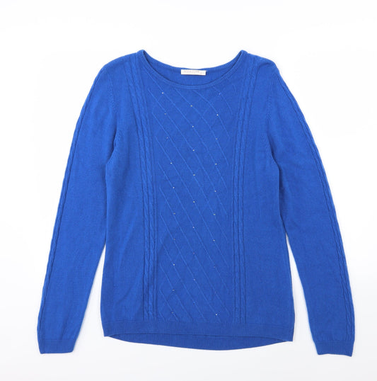 Anna Rose Womens Blue Argyle/Diamond Knit Pullover Jumper Size XL