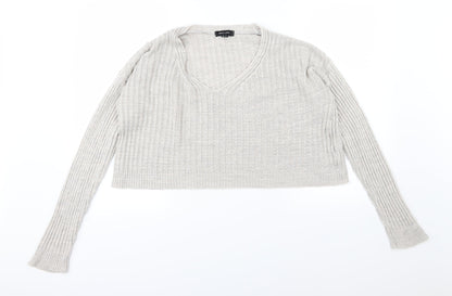 New Look Womens Grey  Knit Pullover Jumper Size S