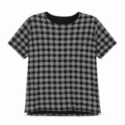 Eye Casuals Womens Black Geometric  Basic T-Shirt Size XL