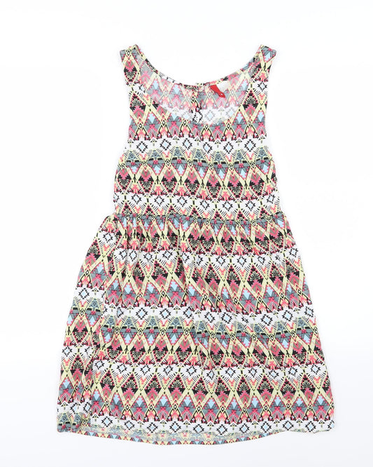 H&M Womens Multicoloured Geometric  A-Line  Size 6