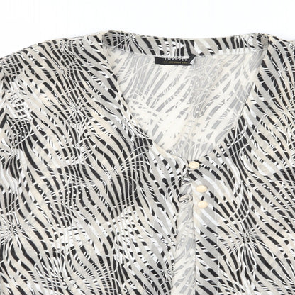 Michael Gold Womens Brown Floral  Basic Blouse Size 2XL