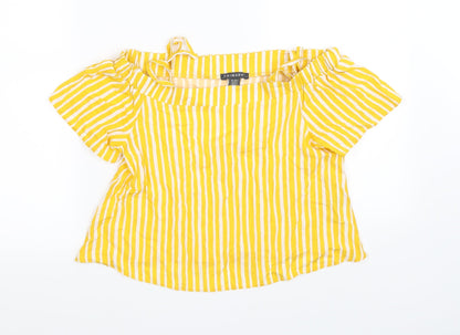 Primark Girls Yellow Striped  Basic Blouse Size 10-11 Years