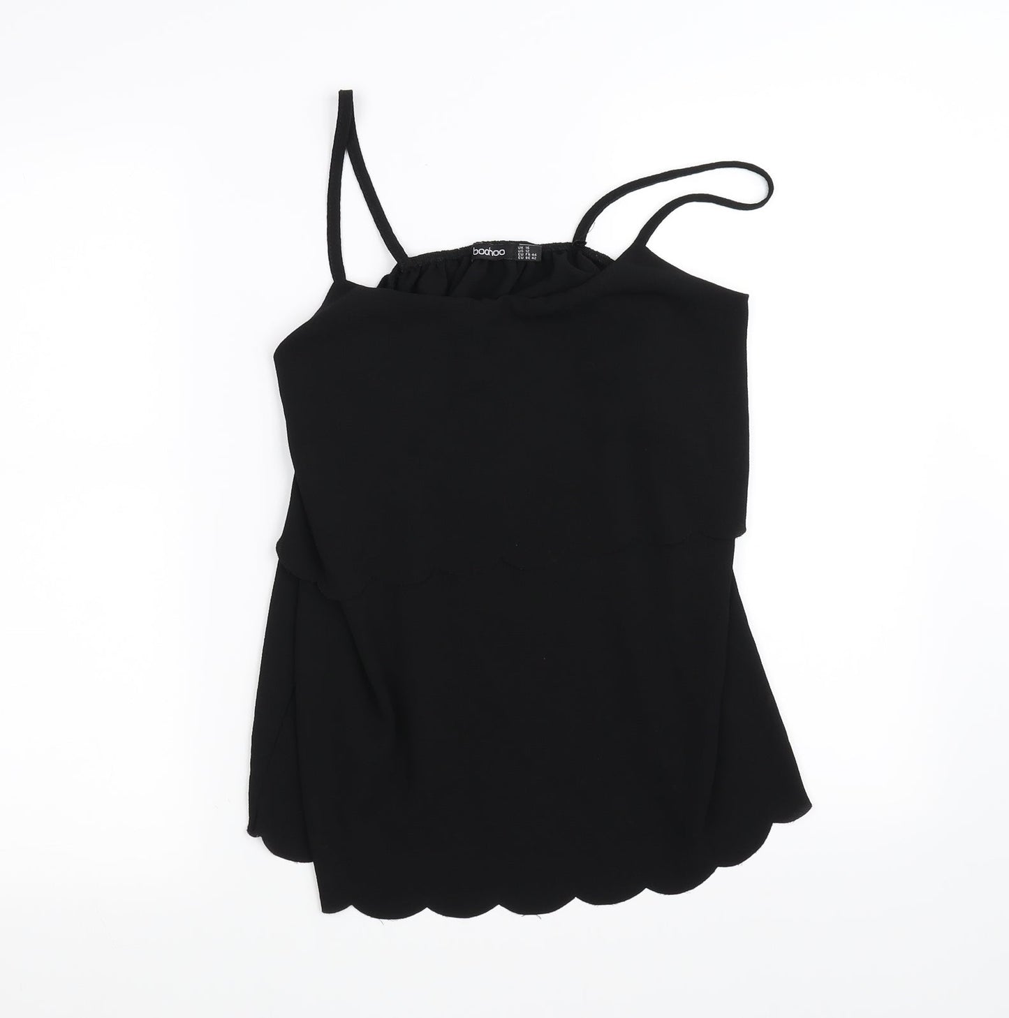 Womens UK Size 12 Boohoo Black Basic Blouse