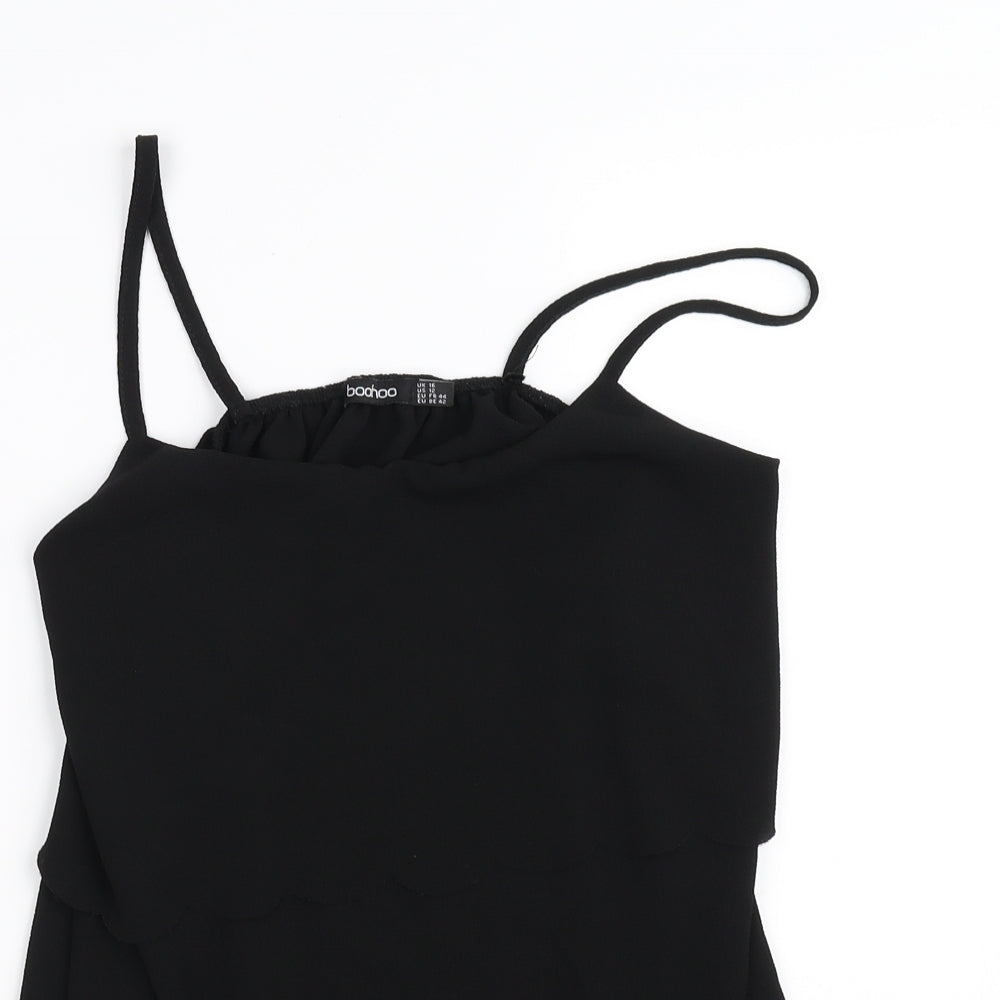 Womens UK Size 12 Boohoo Black Basic Blouse