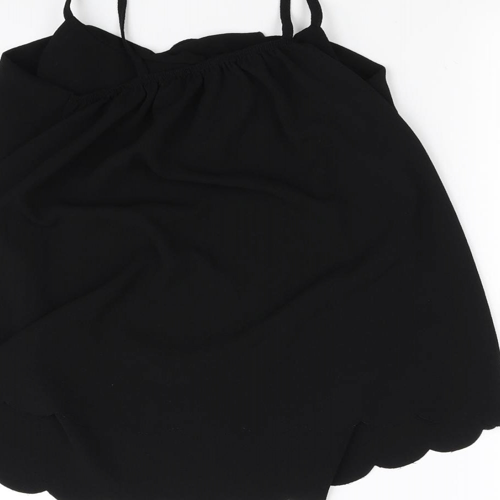 Womens UK Size 12 Boohoo Black Basic Blouse