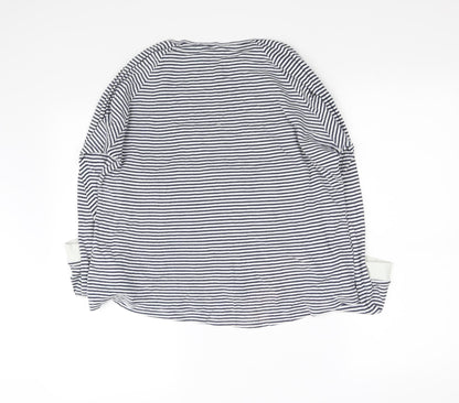 pre worn Womens Black Striped  Pullover Jumper Size L