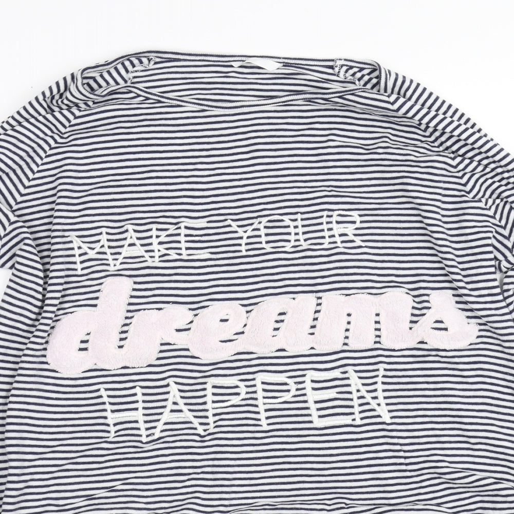 pre worn Womens Black Striped  Pullover Jumper Size L