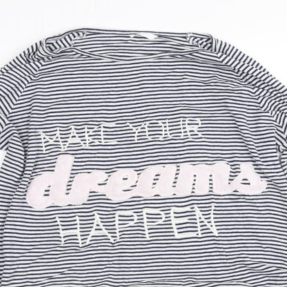 pre worn Womens Black Striped  Pullover Jumper Size L