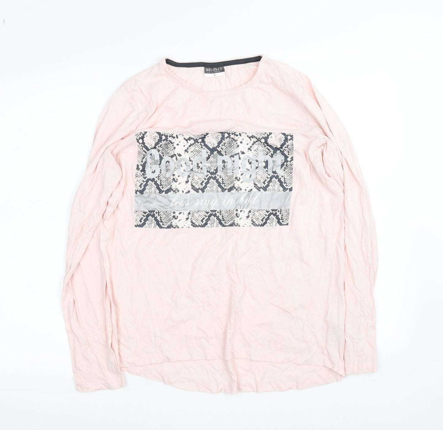 Womens UK Size L Beloved Pink Basic T-Shirt