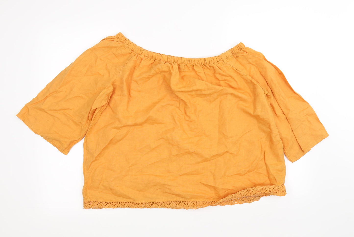 m&s Womens Yellow   Basic Blouse Size 14