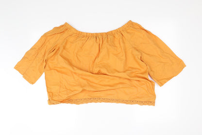 m&s Womens Yellow   Basic Blouse Size 14