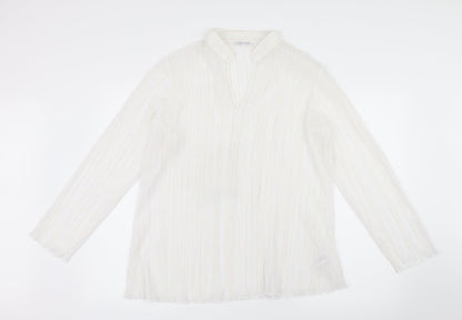 Womens UK Size 16 Canvas White Basic Blouse
