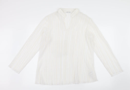 Womens UK Size 16 Canvas White Basic Blouse