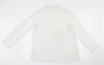 Womens UK Size 16 Canvas White Basic Blouse
