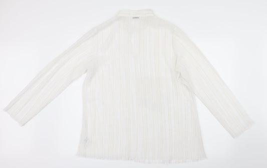 Womens UK Size 16 Canvas White Basic Blouse