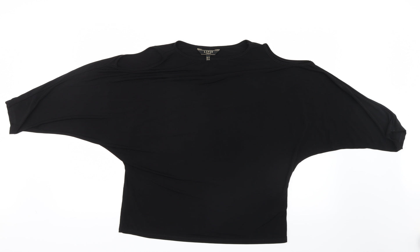 Womens UK Size 10 Lipsy Black Basic Blouse