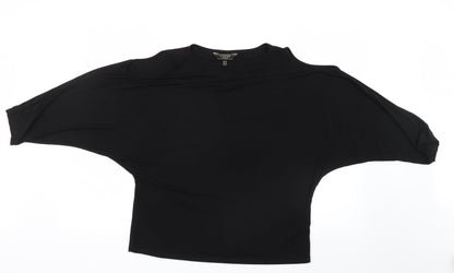 Womens UK Size 10 Lipsy Black Basic Blouse