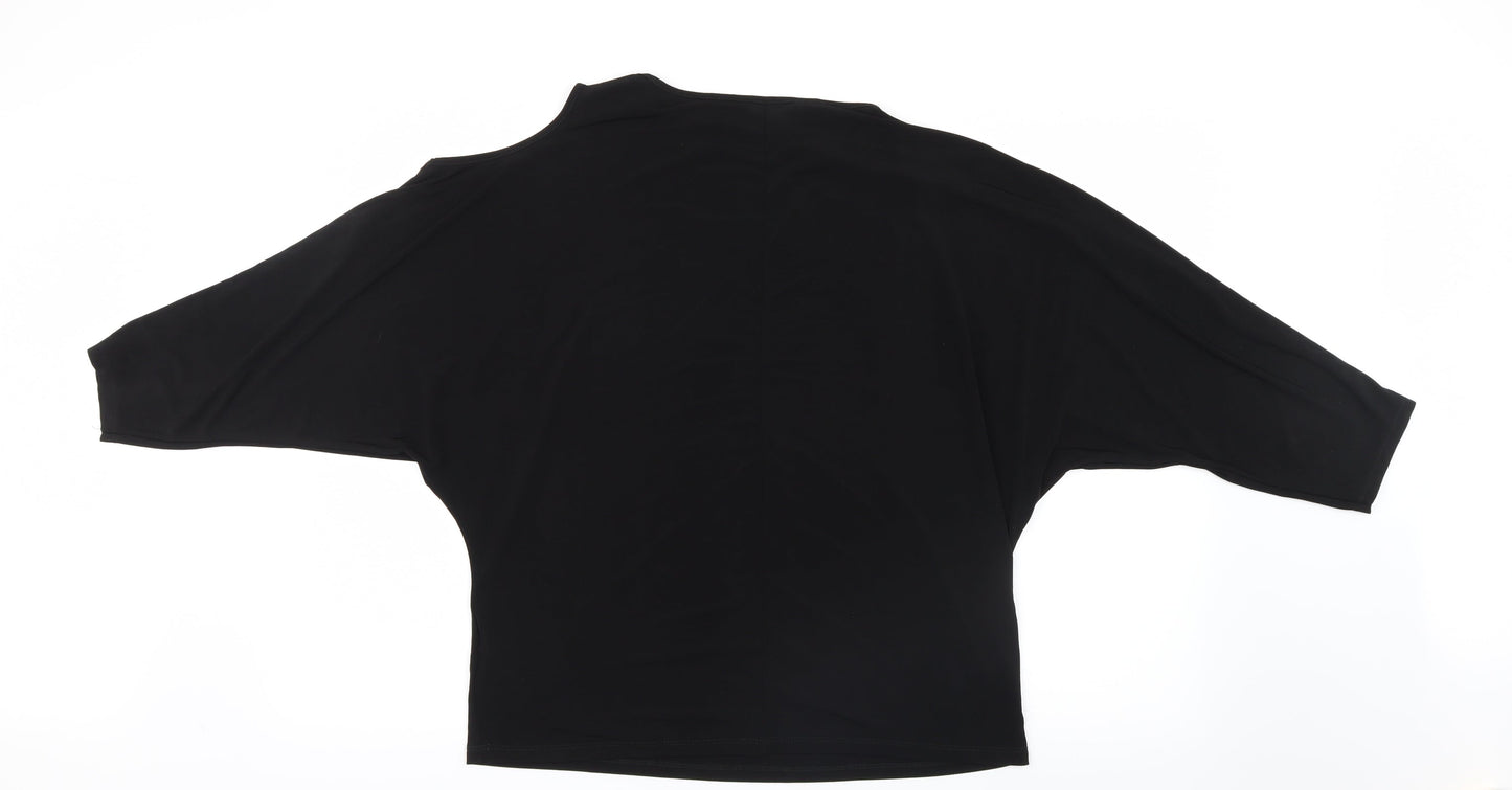 Womens UK Size 10 Lipsy Black Basic Blouse
