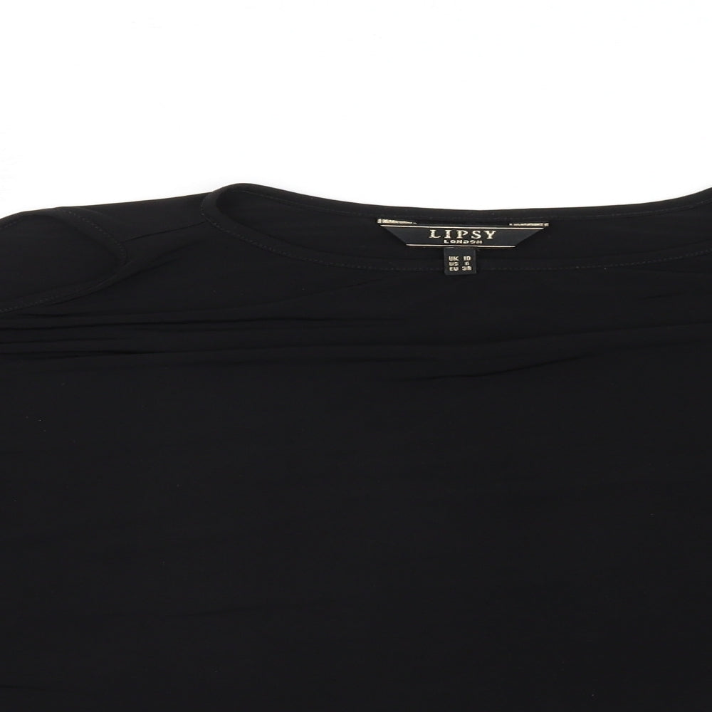 Womens UK Size 10 Lipsy Black Basic Blouse