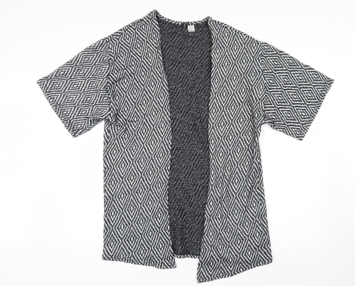 Divided by H&M Womens Black Argyle/Diamond Knit Cardigan Jumper Size S
