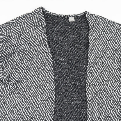 Divided by H&M Womens Black Argyle/Diamond Knit Cardigan Jumper Size S