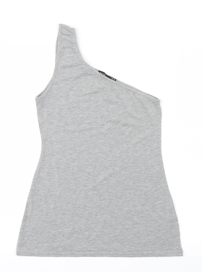 Womens UK Size 10 Boohoo Grey Basic T-Shirt