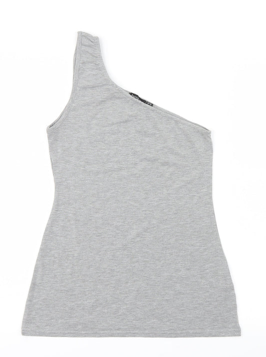 Womens UK Size 10 Boohoo Grey Basic T-Shirt