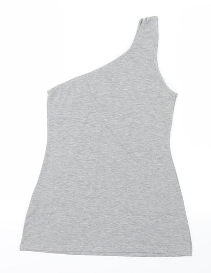 Womens UK Size 10 Boohoo Grey Basic T-Shirt