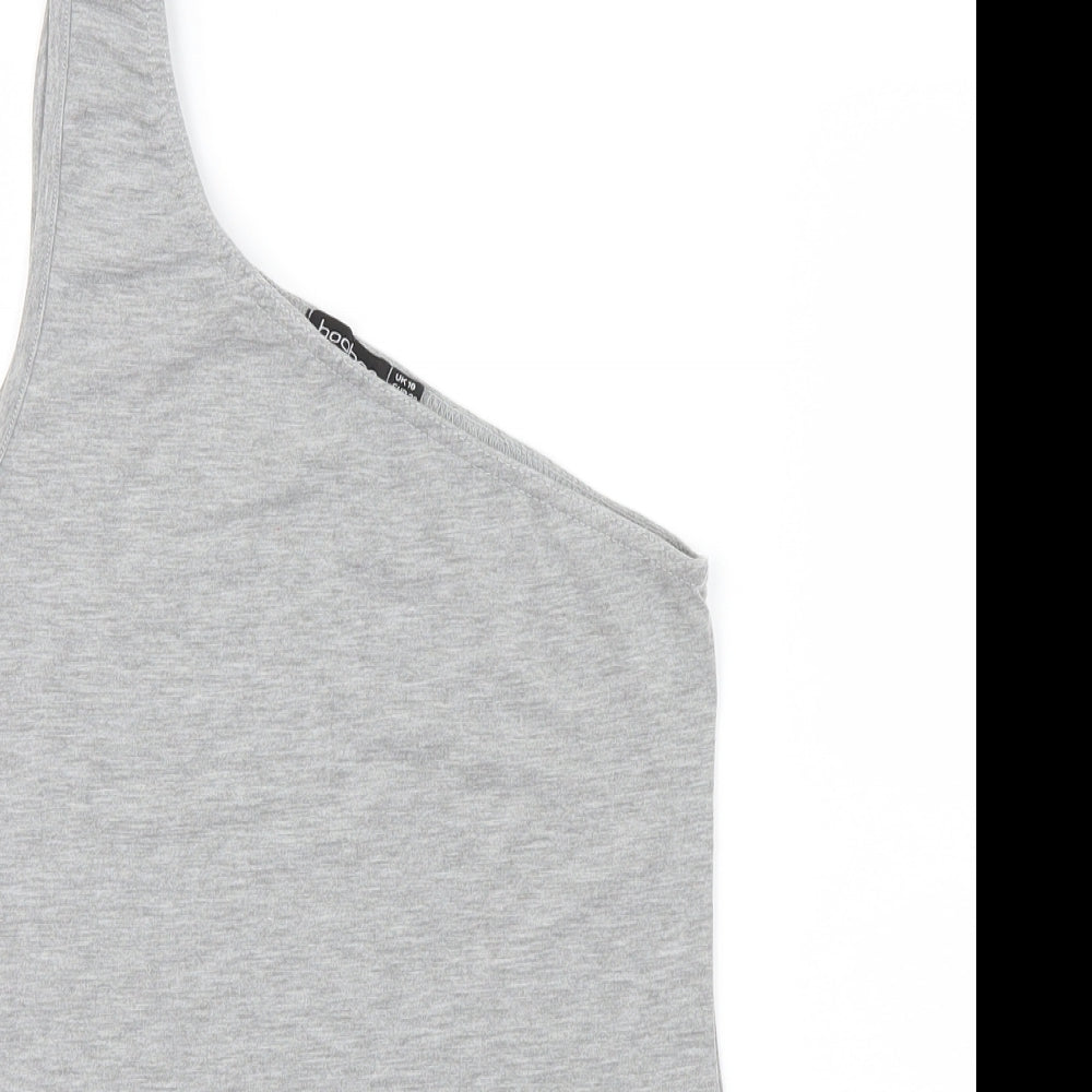 Womens UK Size 10 Boohoo Grey Basic T-Shirt
