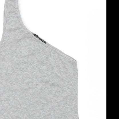 Womens UK Size 10 Boohoo Grey Basic T-Shirt