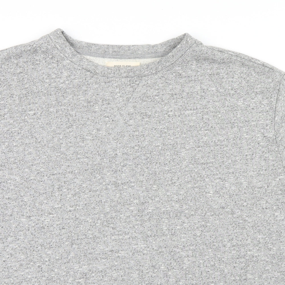 River Island Mens Grey  Knit Pullover Jumper Size L
