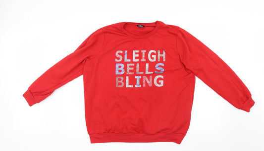 Pep&Co Mens Red  Knit Pullover Jumper Size L  - Christmas