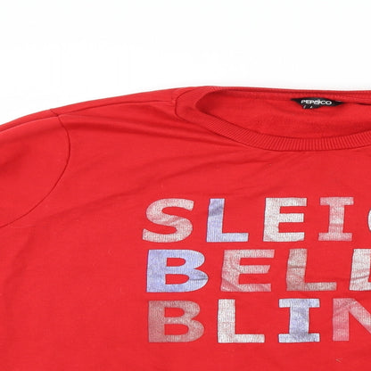 Pep&Co Mens Red  Knit Pullover Jumper Size L  - Christmas