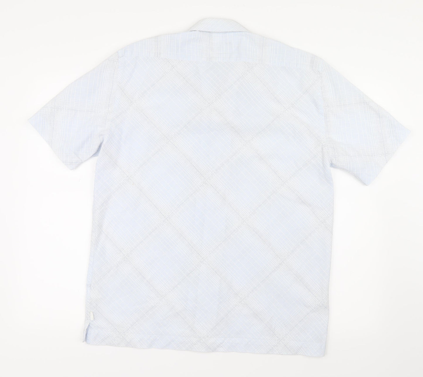 Mens UK Size M NEXT Blue  Button-Up Short Sleeve Casual Shirt