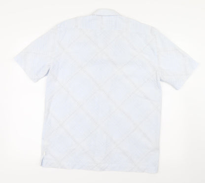 Mens UK Size M NEXT Blue  Button-Up Short Sleeve Casual Shirt