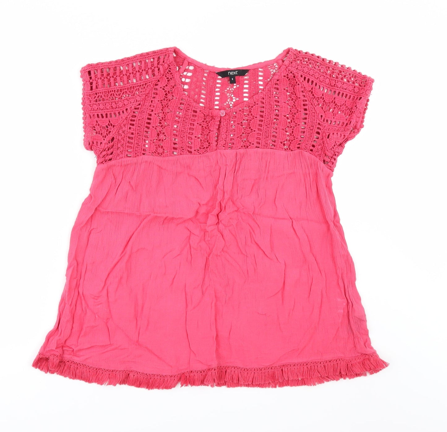 Womens UK Size 8 NEXT Pink Tunic Blouse