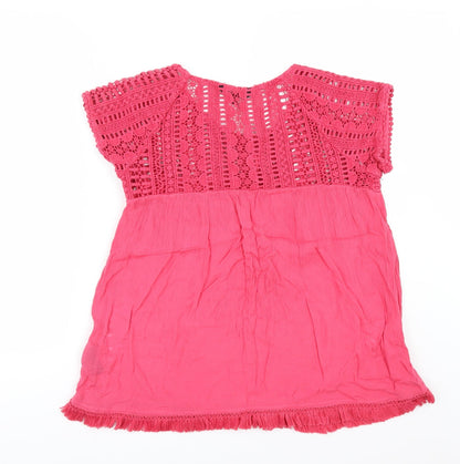 Womens UK Size 8 NEXT Pink Tunic Blouse