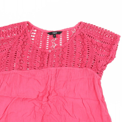 Womens UK Size 8 NEXT Pink Tunic Blouse