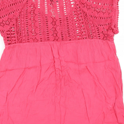 Womens UK Size 8 NEXT Pink Tunic Blouse