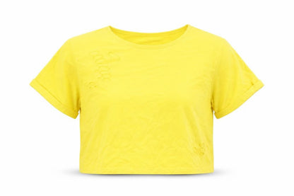 Womens UK Size 12 Select Yellow Basic T-Shirt